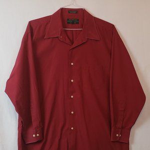 Alexander Julian Colours Men's Long Sleeve Button Up Shirt, Size XL 17 x 33 Red